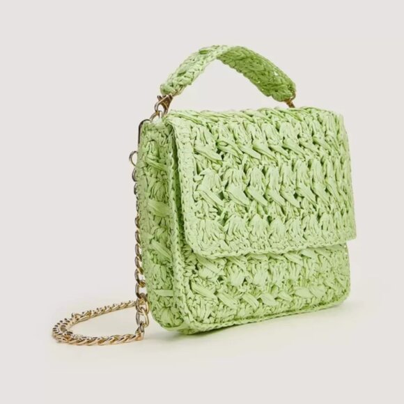 CROCHET RAFFIA BAG in Spring Green - Picture 4 of 4